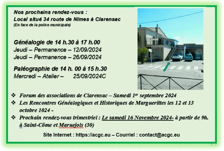 Reprise Acgc De Septembre