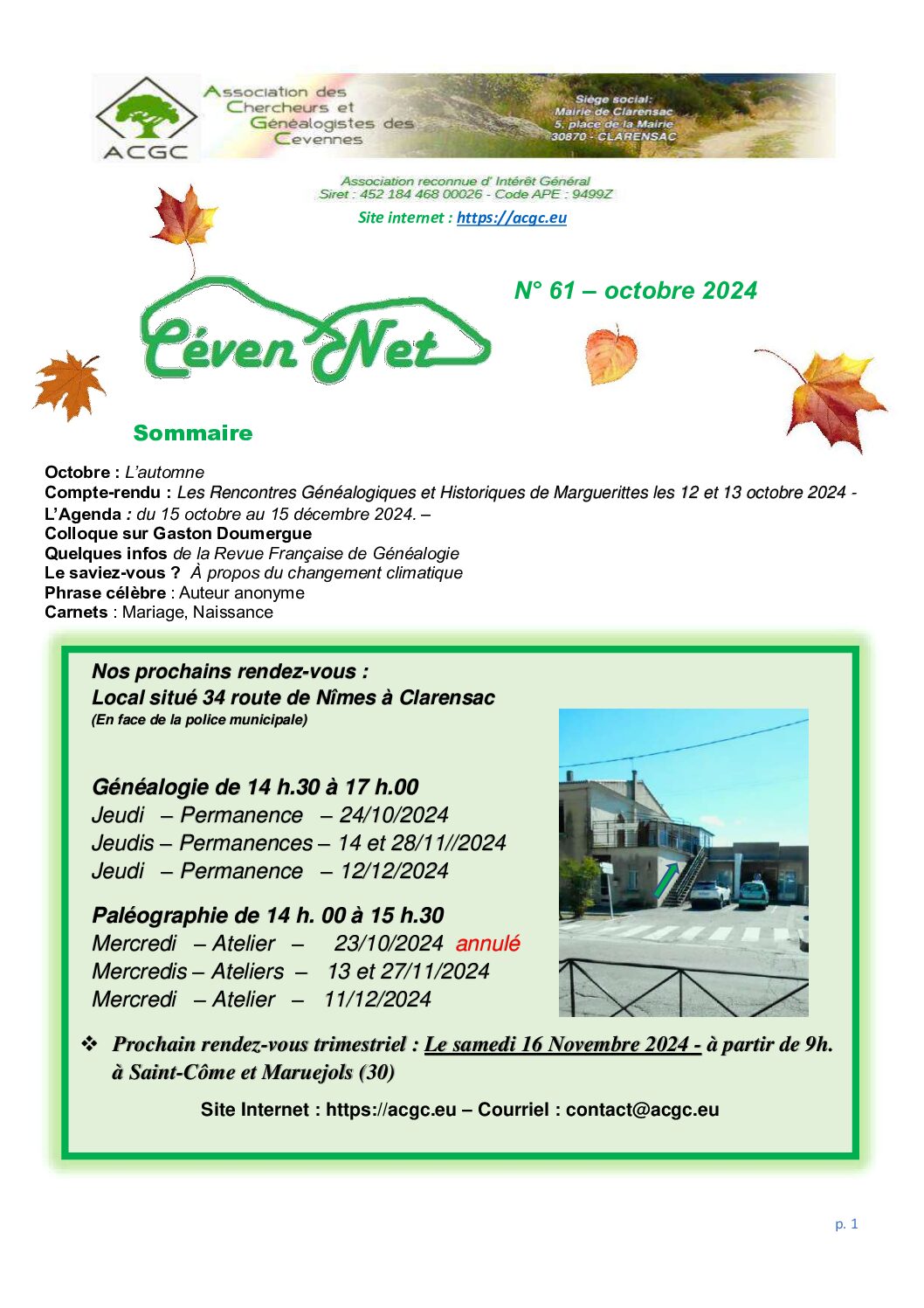 Céven’Net N°62 décembre 2024 | ACGC