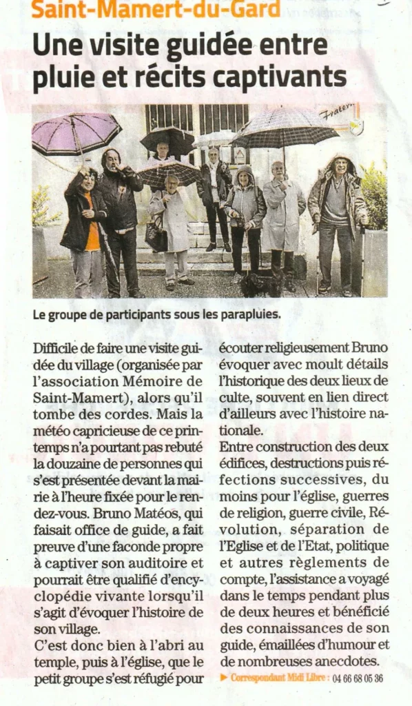 Visite de st mamert 11 mai 2025 article midi libre