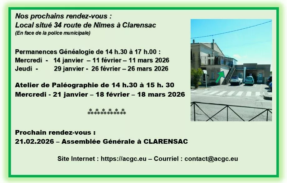 CALENDRIER 1er Trimestre