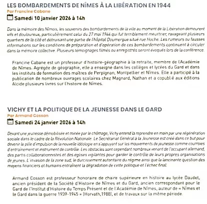 Conférences Janvier des A.D.