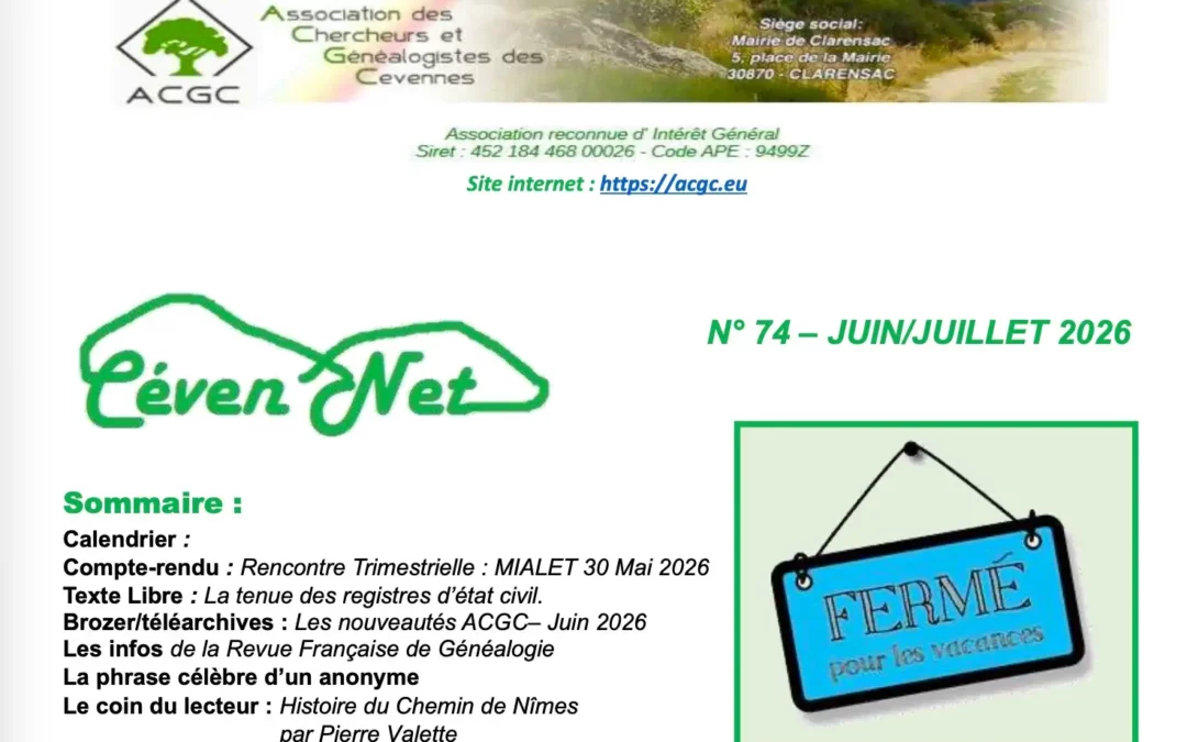 Céven&rsquo;Net N°74 juin-juillet 2026