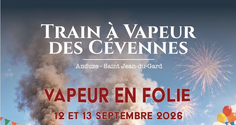 Bandeau train à vapeur en folie